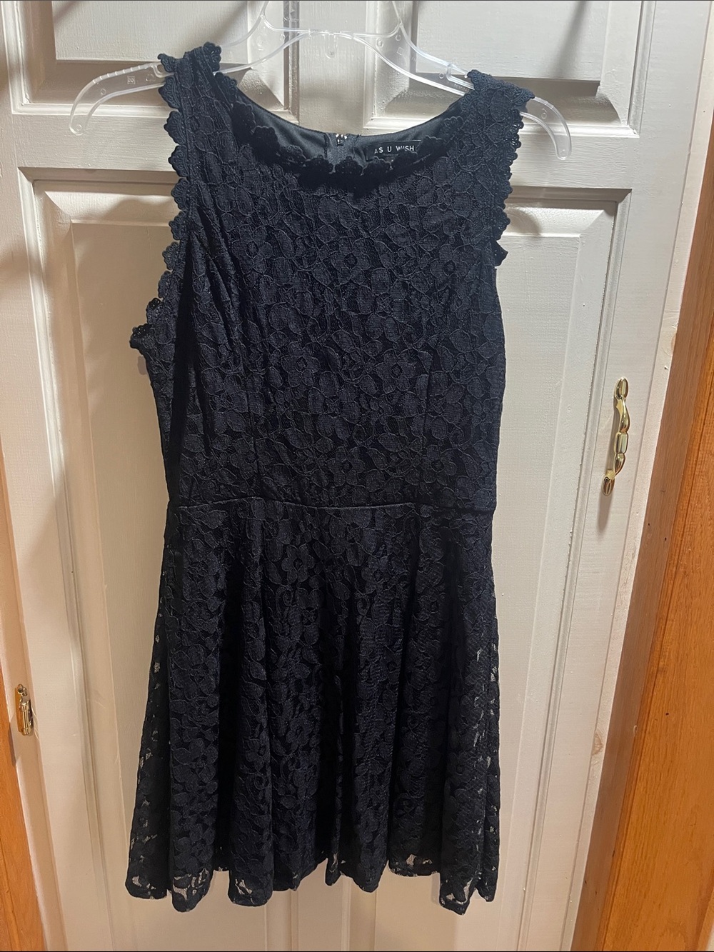 As U Wish Black Lace Sleeveless Mini Dress